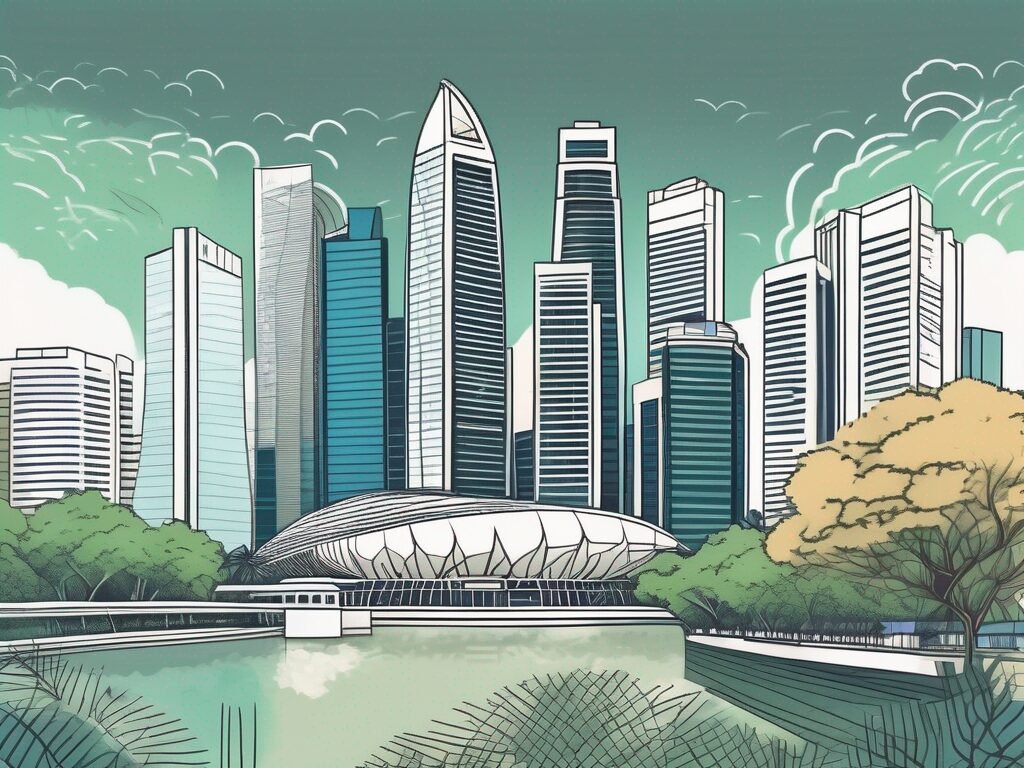 A vibrant singapore cityscape