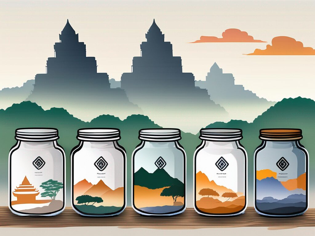 Five different jars