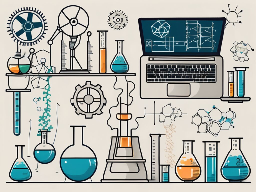 A classroom setting in singapore with various symbols of stem (science